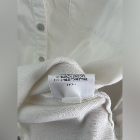 Eileen Fisher white classic button down shirt | pajama style organic cotton | S - Picture 15 of 15